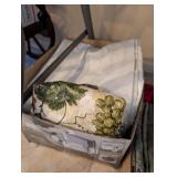 2PC VINYL TABLE COVERS, WHITE & GRAPE PATTERN