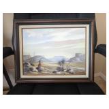 SIGNED FRAMED ARTWORK, NATIVE AMERICAN LANDSCAPE