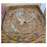 3PC GLASS JEWELED SERVING DISHES