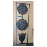 METAL TOPIARY WALL ART #2 W/FAUX SUCCULENTS