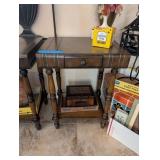 WOOD BOOK STYLE END TABLE #2 W/UNDER SHELF & DRW