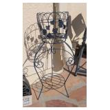 2PC METAL WIRE PLANT HOLDER STAND & BASKET