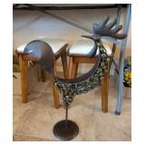 METAL & GLASS ROOSTER YARD ART