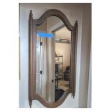 VTG WOOD FRAMED WALL MIRROR #1