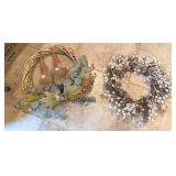 2PC CHRISTMAS WREATHS, GNOME, PINE CONES