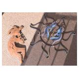 2PC METAL WALL ART, SUNBURST, KOKOPELLI