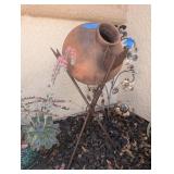 METAL PLANTER STAND W/TERRACOTTA POT