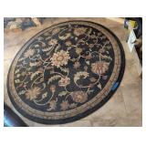 ROUND AREA RUG #2, FLORAL SCROLL PATTERN