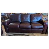 ROBINSON & ROBINSON BURGUNDY LEATHER SOFA