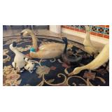 6PC DUCK/SWAN DECOR, CARVED WOOD, OTHER