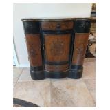CONSOLE TABLE, CURVED FRONT, 2-DRAWERS, 3-DOORS