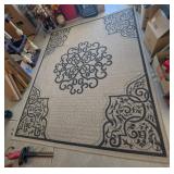 OUTDOOR PATIO RUG, BLACK/BEIGE
