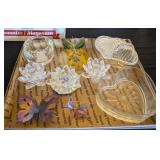 ASSTD CANDLE HOLDERS, GLASS VANITY DISHES &