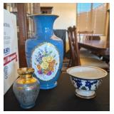 3PC PORCELAIN VASE, NORITAKI BOWL &
