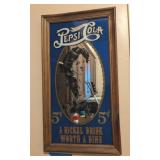 PEPSI COLA FRAMED MIRROR DECOR