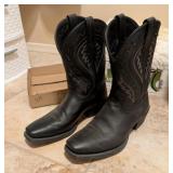 BLACK ARIAT COWBOY BOOTS, SZ-10D