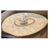 GOLD GILT IRRIDESCENT EGG DISH