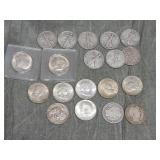 19 Various 90% SILVER Half Dollars