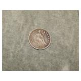 1857 O Liberty Seated Half Dime Decent Coin