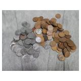 Pile of Lincoln Wheat Back Cents many STEEL