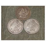 1878 S, 1880 S & 1883 P Morgan SILVER Dollars