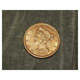 1902 S GOLD $5 coin
