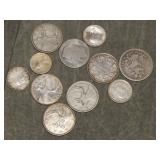 Group of Foreign SILVER Coins 1.55 Troy Ounces