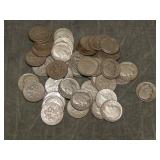 50 Roosevelt SILVER Dimes 1964 & Earlier