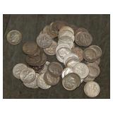 50 Roosevelt SILVER Dimes 1964 & Earlier