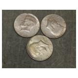 3 40% SILVER Half Dollars