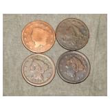 1822, 18??, 1852, 1854 US LARGE Cents