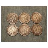 1859, 60, 61, 62, 63, 64 Indian Head Cents