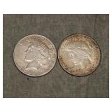 1922 S & 1923 S Peace SILVER Dollars