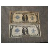 Pair of 1923 $1 Silver Certificates 1 is REAL NICE