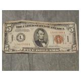 1934 $5 HAWAII SILVER Certificate