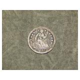 1857 Silver Liberty Seated Half Dime