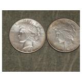 1926 S & 1923 S Peace SILVER Dollars