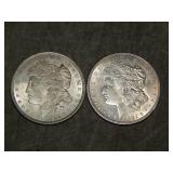 Pair of UNC/AU 1921 P Morgan SILVER Dollars