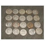 20 Kennedy 90% SILVER 1964 Half Dollars