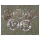 5 American Eagle .999 SILVER Troy Ounce Coins