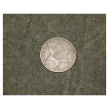 1856 SILVER 3 cent Trime f/VF ish to me U Grade