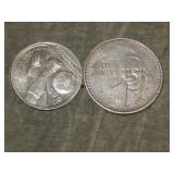 2 Mexico SILVER Commemorative Coins 1.18 ozt