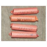 4 Rolls 1930 D& S & 1934 P & D Lincoln Cents