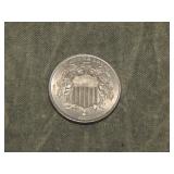 1867 Shield Nickel UNC to me U Grade