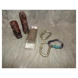 Caribiners, totems & flashlight holder