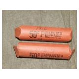 Roll of 1916 P & Roll of 1916 D Lincoln Cents