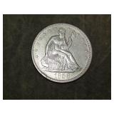 1858 SILVER Liberty Seated Half Dollar GREAT Detal