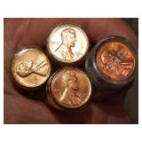 UNC Rolls of 1960 D, 65 P, 66 P, 69 D CENTS