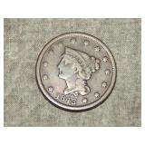 1843 Large Cent in VF to me U Grade