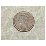 1845 Large Cent in VF to me U Grade